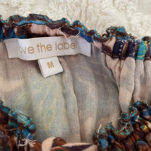 Love the Label Juliette Dress Size M Nude Floral Cotton Gauze Maxi Anthropologie - Picture 11 of 11